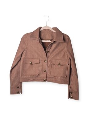 Womens NWOT OGL Cashsoft Point Collar Cargo short jacket, size small